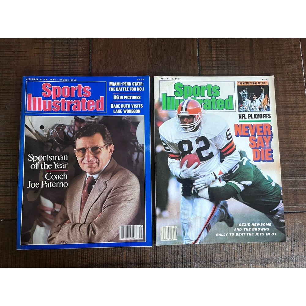Vintage 1986 1987 Sports Illustrated Lot 2 Joe Paterno Ozzie Newsome Browns PSU